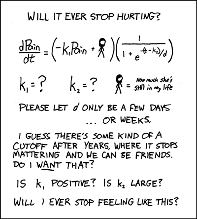 You laugh to keep from crying, you do math to keep from crying...