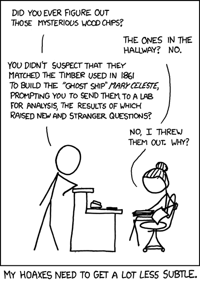 You didn't run a chemical analysis against the Shroud of Turin? Man, all that work for NOTHING.