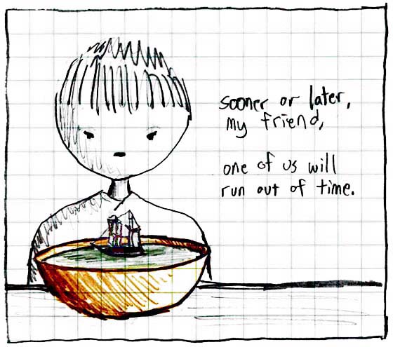For the moment it's a standoff Original caption: This is not the barrel boy. Current Mood: Final Exam-y