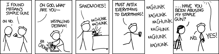 Staple guns: because duct tape can't make that 'kaCHUNK' noise.