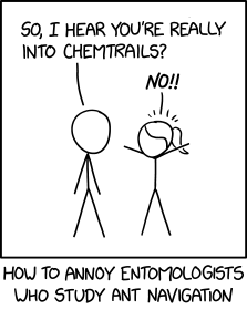 Ants have reverse chemtrails--regular citizens spraying chemicals everywhere they go to control the government.