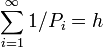\sum_{i=1}^{\infty}{1/P_i} = h