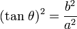 (\mathrm{tan}\ \theta)^2=\frac{b^2}{a^2}